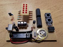 Early prototype to test usability in real-life scenario. I went through several battery configurations before settling on two AAA batteries.