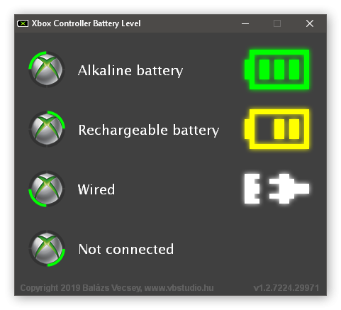 Xbox Controller Battery Level  VB stúdió